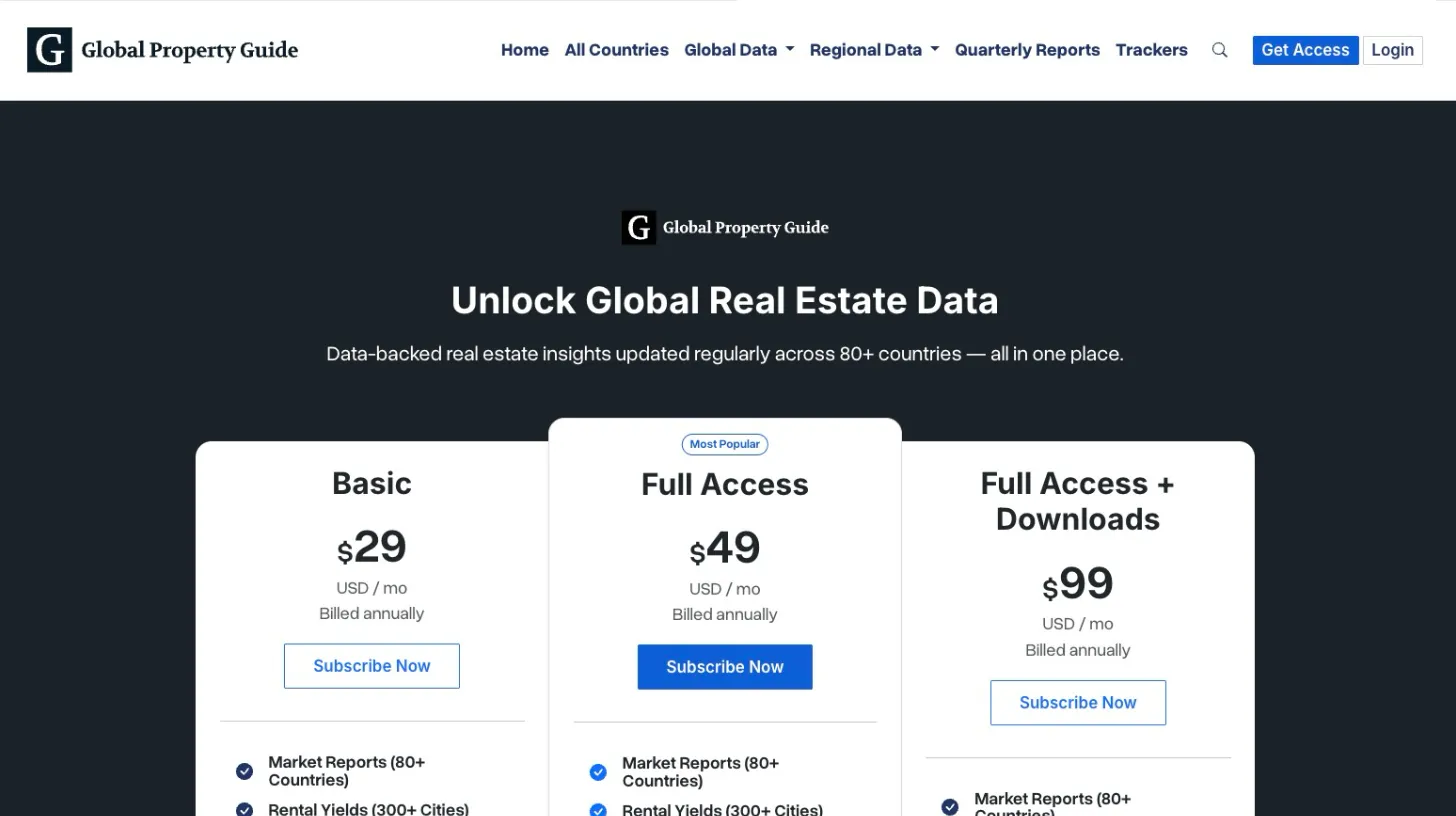 Subscribe page design