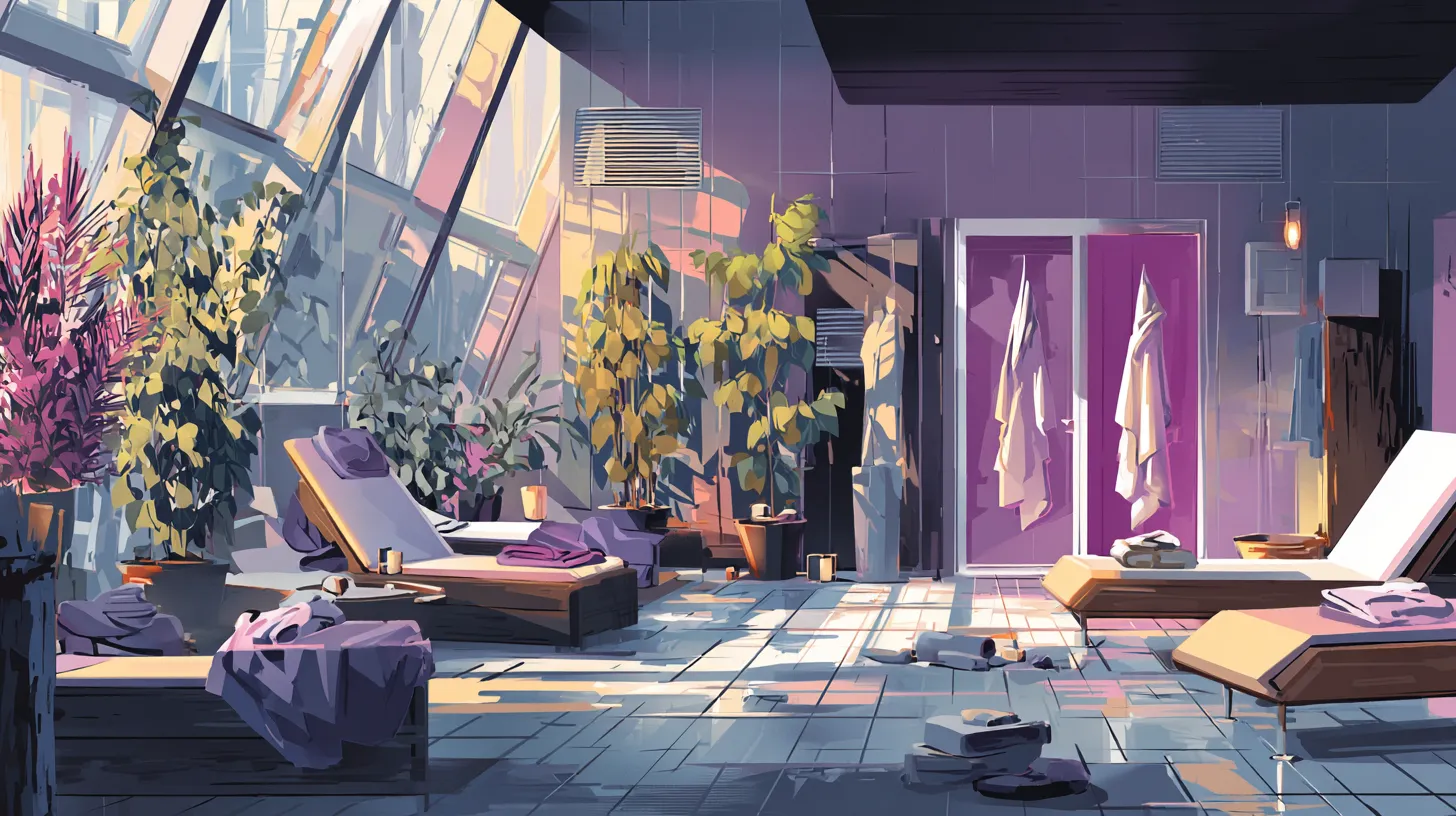 Indoor of a wellness spa illustration